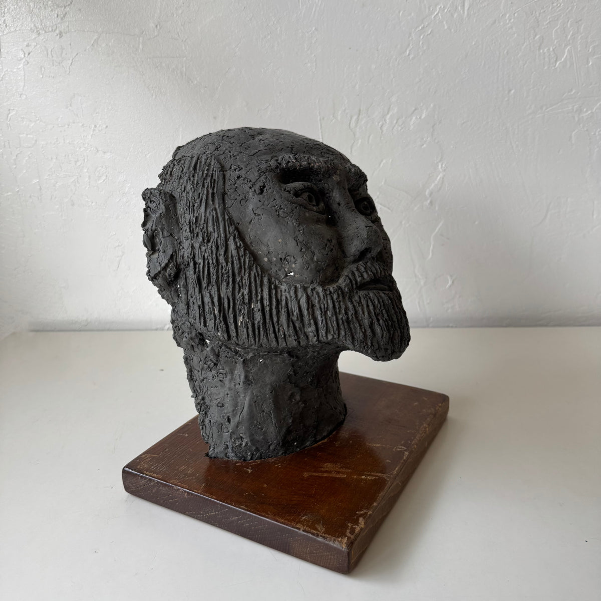 Figurative Bearded Man Metal Sculpture