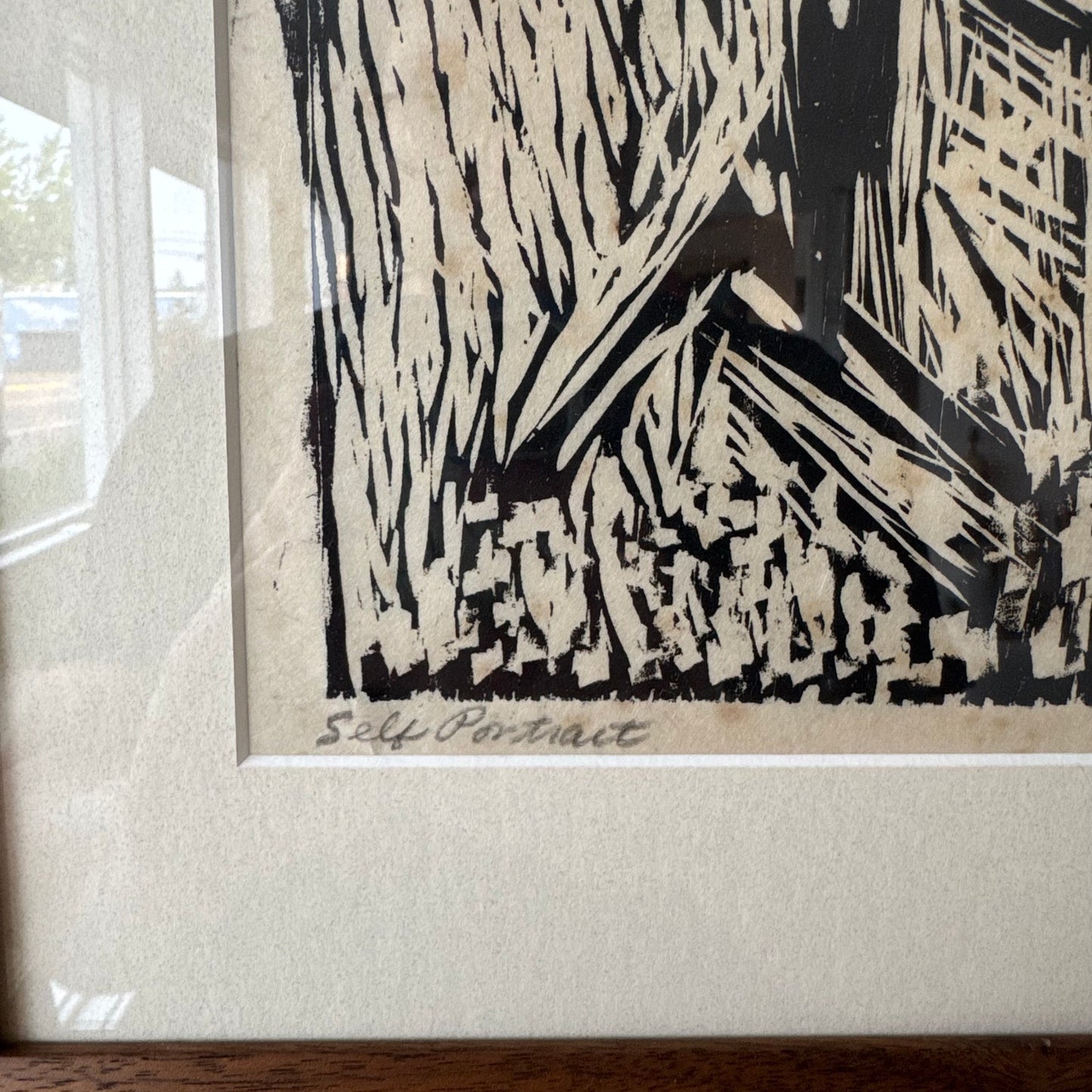 Bonnie Bronson Self Portrait Figurative Wood Block Print