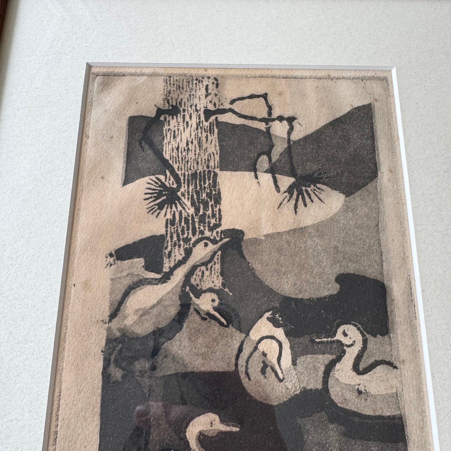 Eunice Jensen Bird Wood Block Print