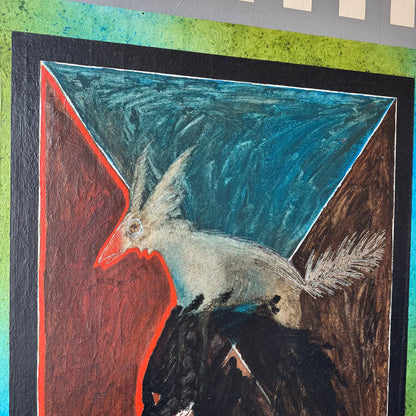 Expressionist Abstract Acrylic Painting in the style of Rick Bartow, 1970’s