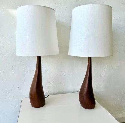 Ernst Henriksen Abstract Sculpted Teak Lamps