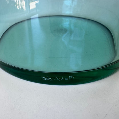 Carlo Moretti Italian Pink Green Glass Decanter Vase