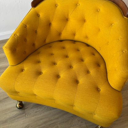 Selig Tufted Yellow Walnut Lounge chair