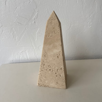 Vintage Raymor Italian Travertine Obelisk