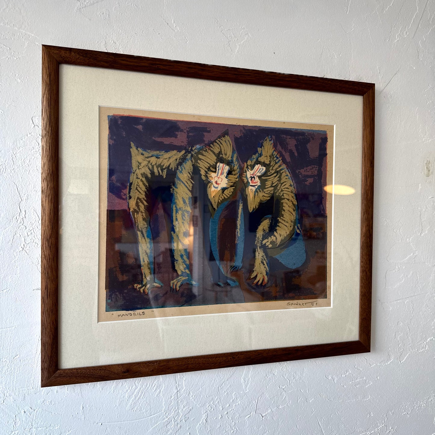 Byron Gardener “Mandrils” Figurative Block Print