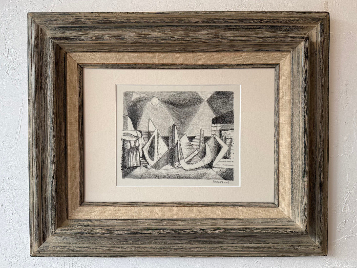 Jack Hammack Abstract Surrealist Beach Memory Block Print