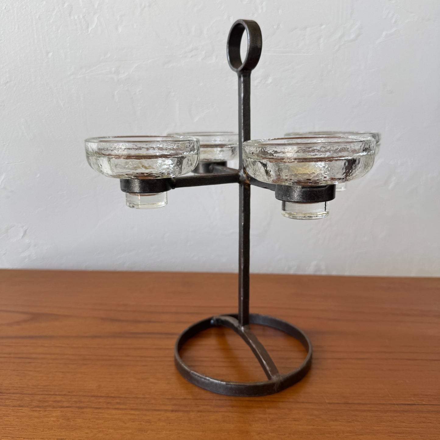 Harry N. Bostrom for Bo Svensk Smide Iron + Glass Candleholder