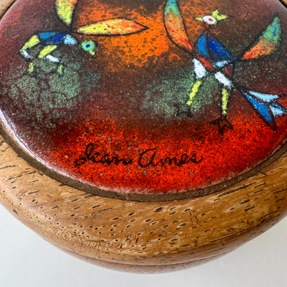 Jean Goodwin Ames Studio Craft Koa + Enamel Lidded Art Box