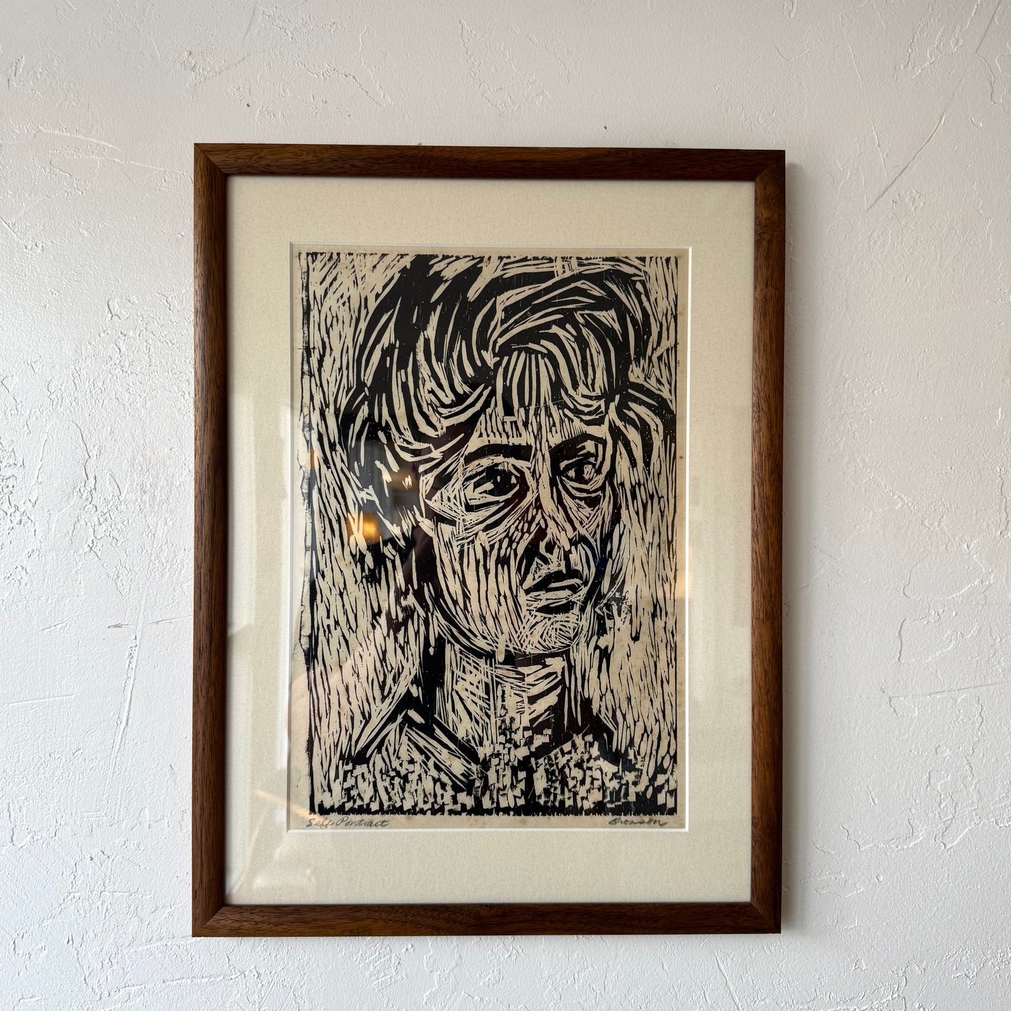 Bonnie Bronson Self Portrait Figurative Wood Block Print