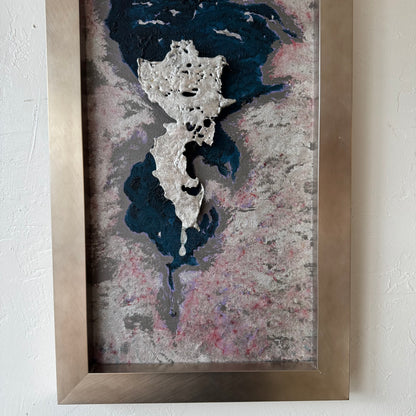 Vintage Oil + Aluminum Abstract Painting