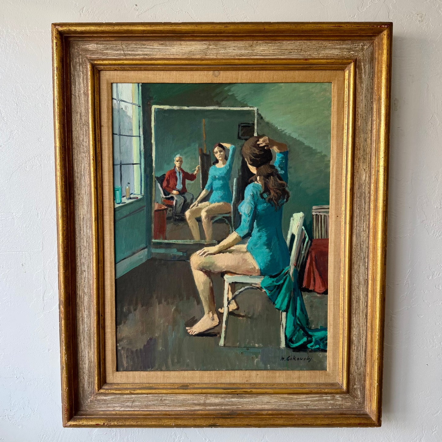 Nicolai Cikovsky Portrait Oil Painting, 1940’s