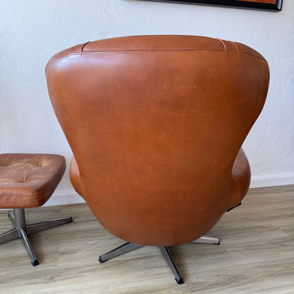 Swedish Modern Leather Lounge Chair by Slatte Mobler