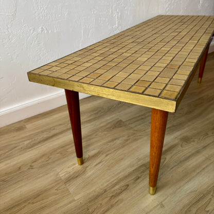 Gordon + Jane Martz | Marshall Studios Ceramic Tile + Brass Coffee Table