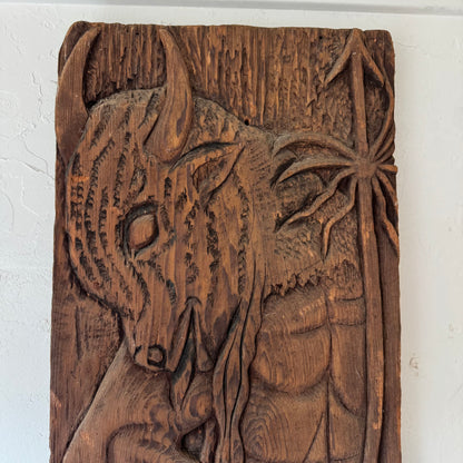 1930/40’s WPA Era Minotaur Woodcarving Panel