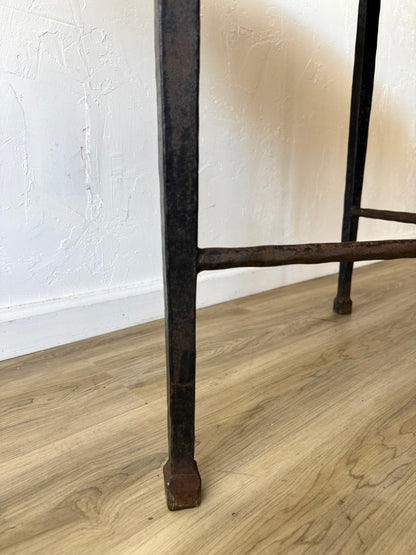Handwrought Iron + Pink Marble Dining Table