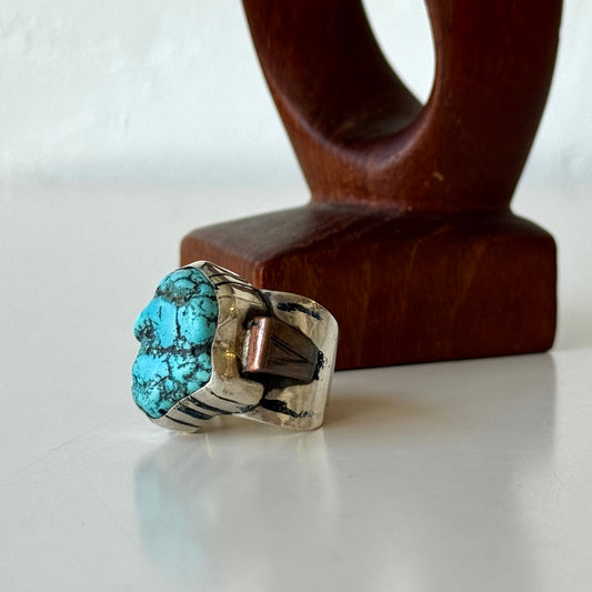 Max Nixon Silver + Turquoise Ring