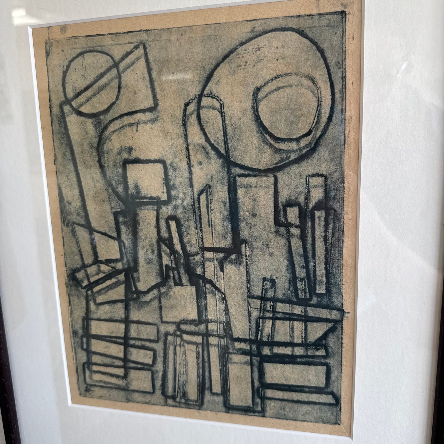 Abstract Cityscape Block Print