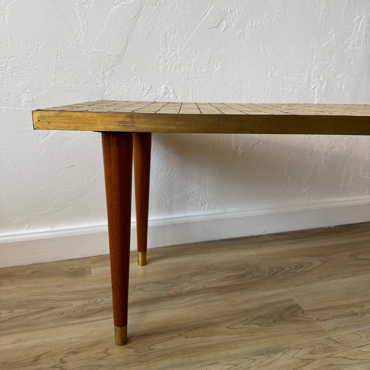 Gordon + Jane Martz | Marshall Studios Ceramic Tile + Brass Coffee Table