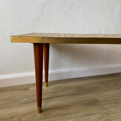 Gordon + Jane Martz | Marshall Studios Ceramic Tile + Brass Coffee Table