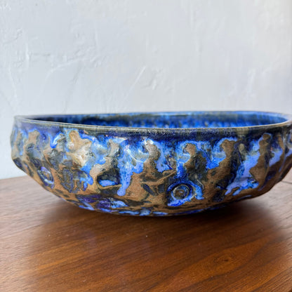 HUGE William Wymann Textured Studio Pottery Glazed Bowl, 1958