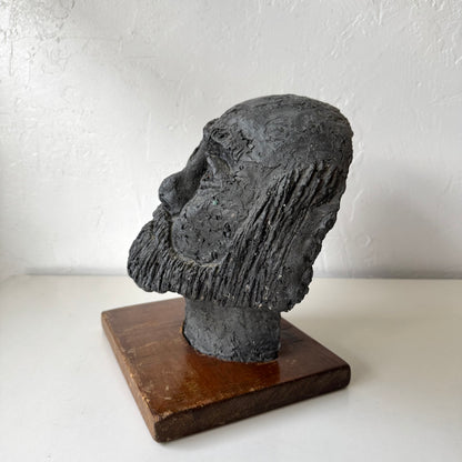 Figurative Bearded Man Metal Sculpture