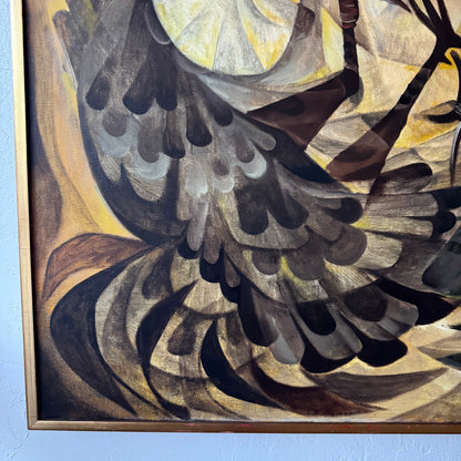 Paco Gorospe Fighting Birds Canvas Oil Painting