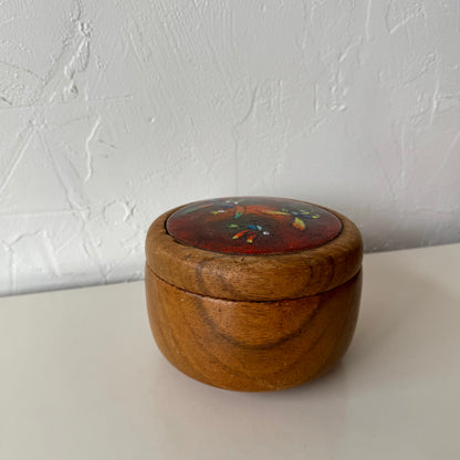 Jean Goodwin Ames Studio Craft Koa + Enamel Lidded Art Box