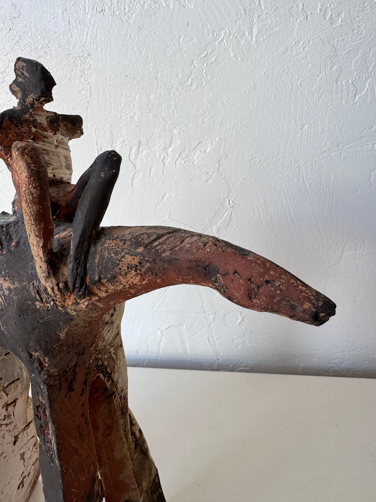 Mike Moran Ceramic Horse Rider Sculpture