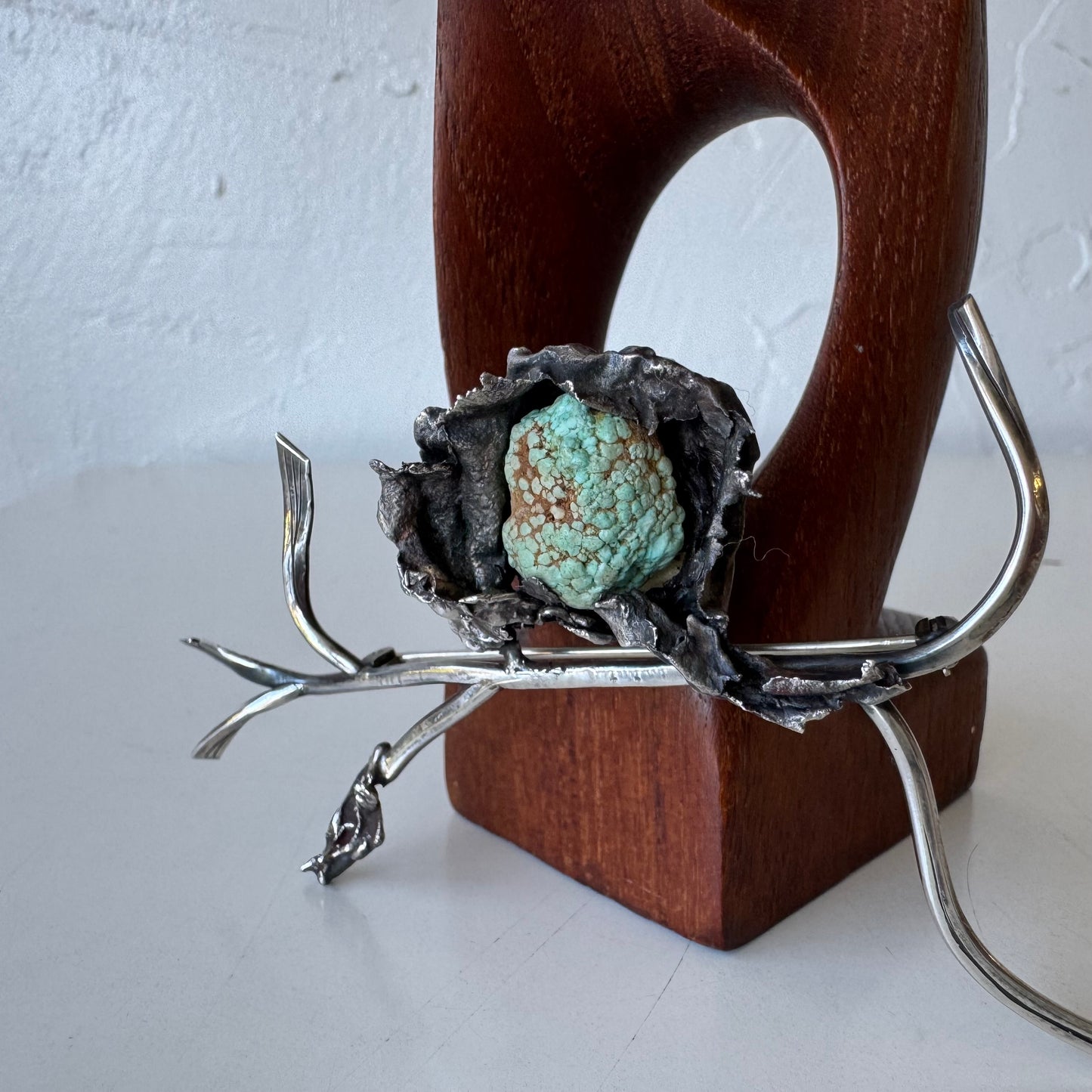 Max Nixon Robins Nest Brooch Silver + Turquoise