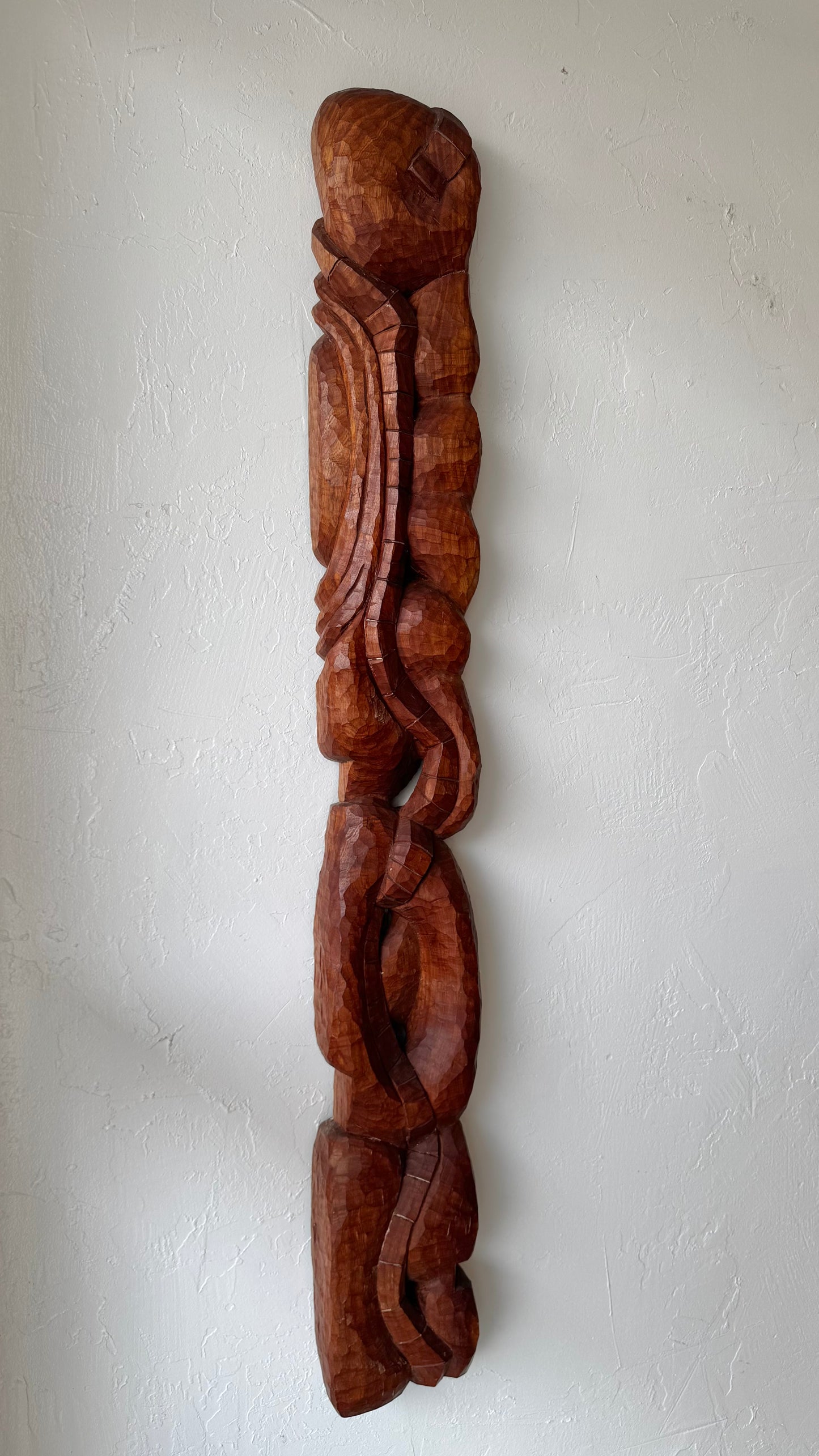Organic Abstract Teak Wall Carving, 1980’s