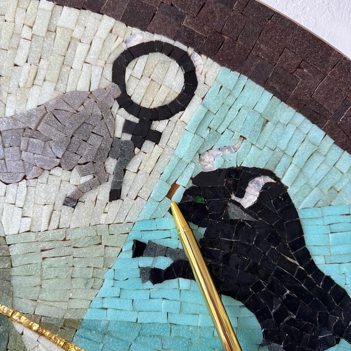 Astrological Signs Murano Glass Mosaic Wall Art, 1950’s