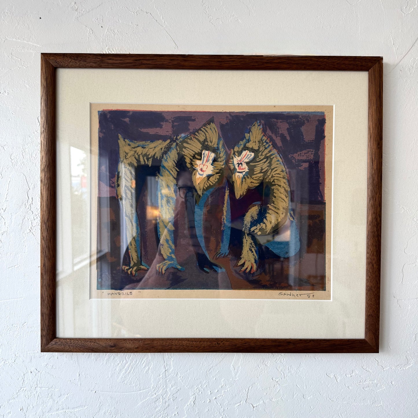 Byron Gardener “Mandrils” Figurative Block Print