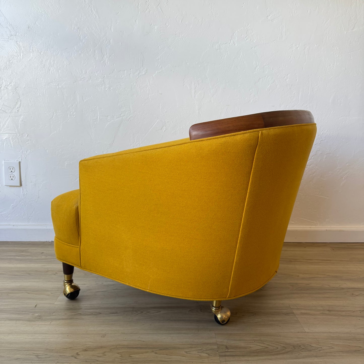 Selig Tufted Yellow Walnut Lounge chair