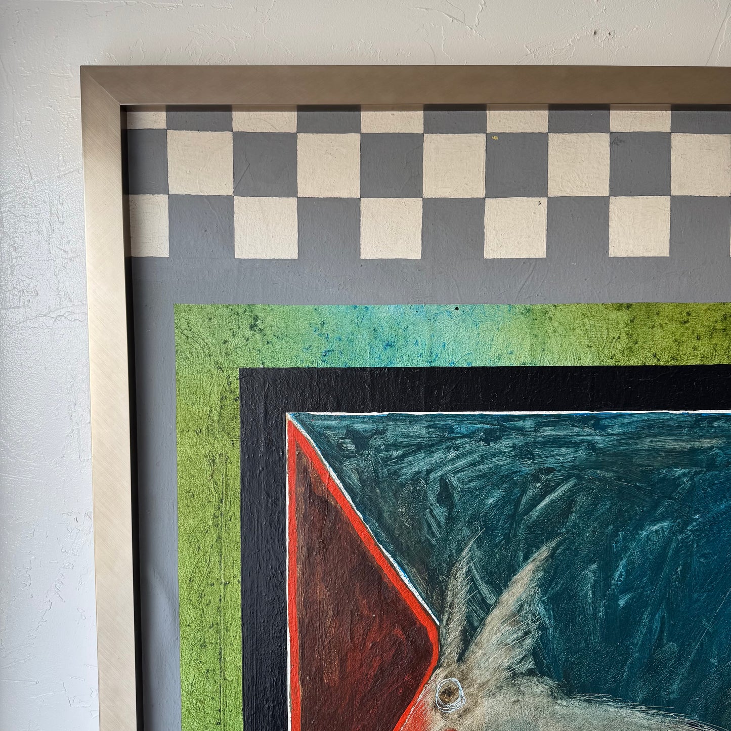 Expressionist Abstract Acrylic Painting in the style of Rick Bartow, 1970’s