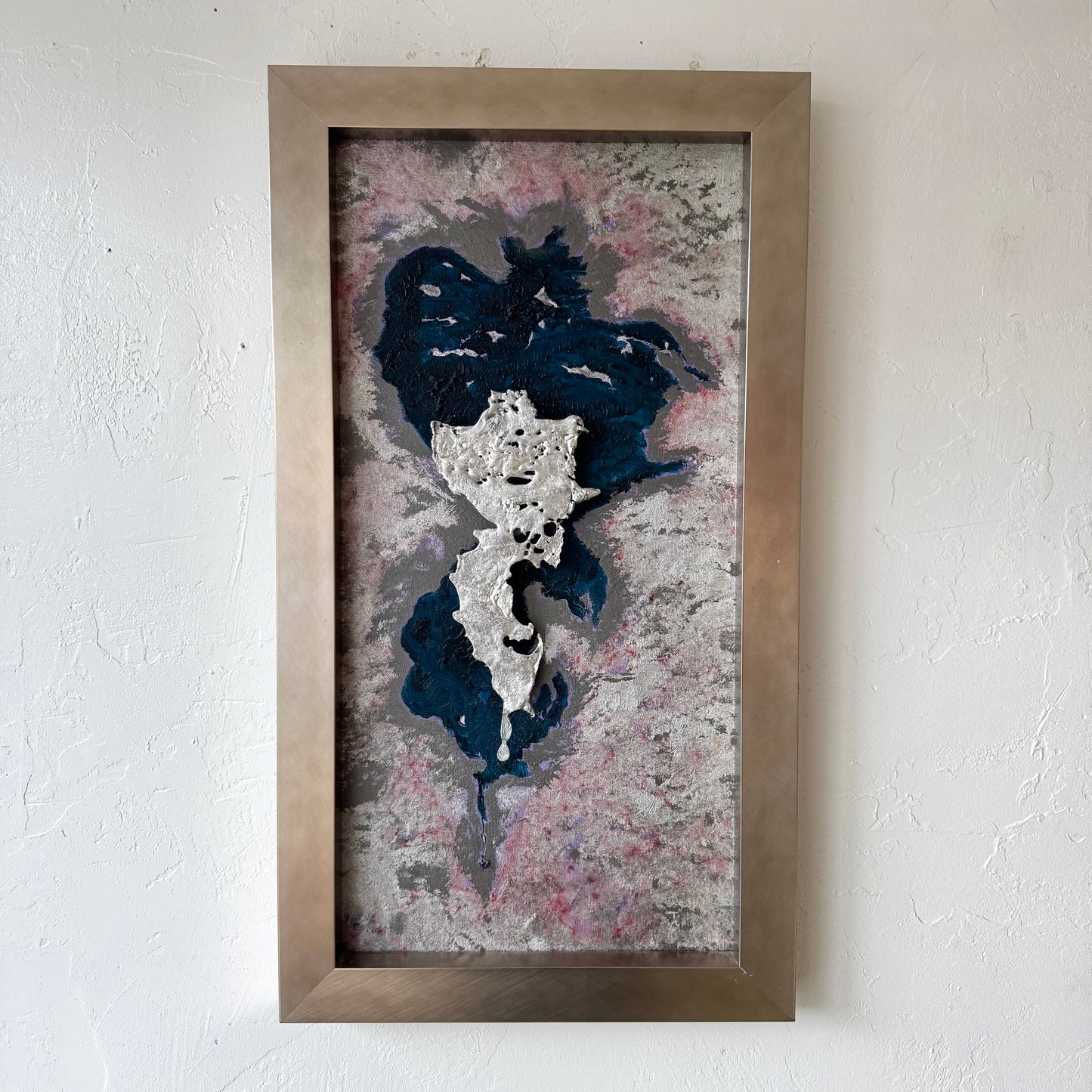 Vintage Oil + Aluminum Abstract Painting