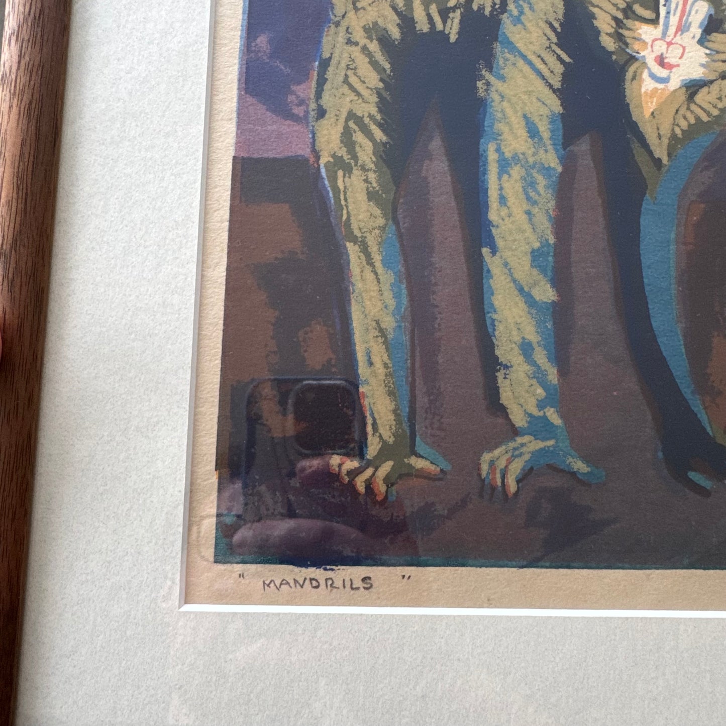 Byron Gardener “Mandrils” Figurative Block Print