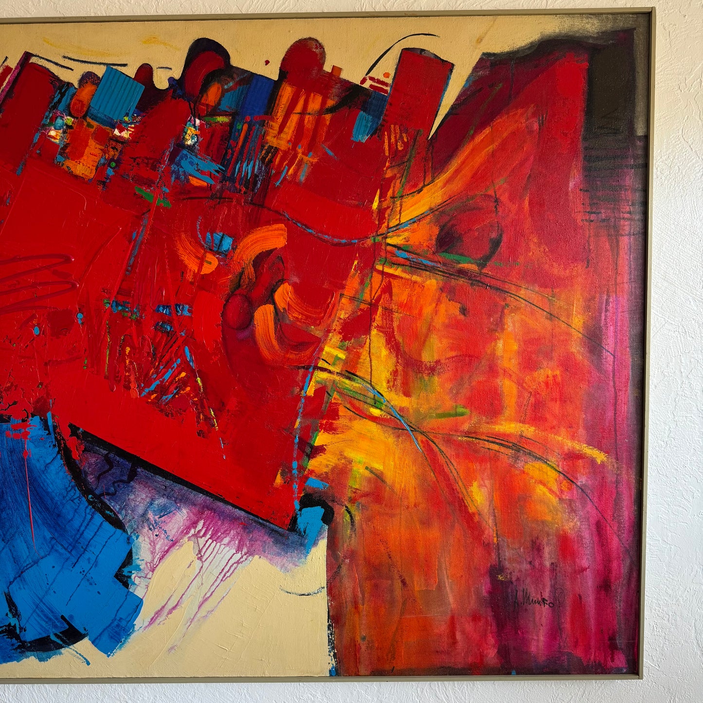 Large Alan Munro Abstract Acrylic Painting
