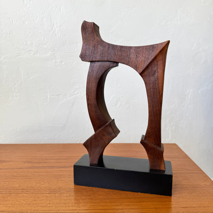 Abstract Walnut Wood Sculpture