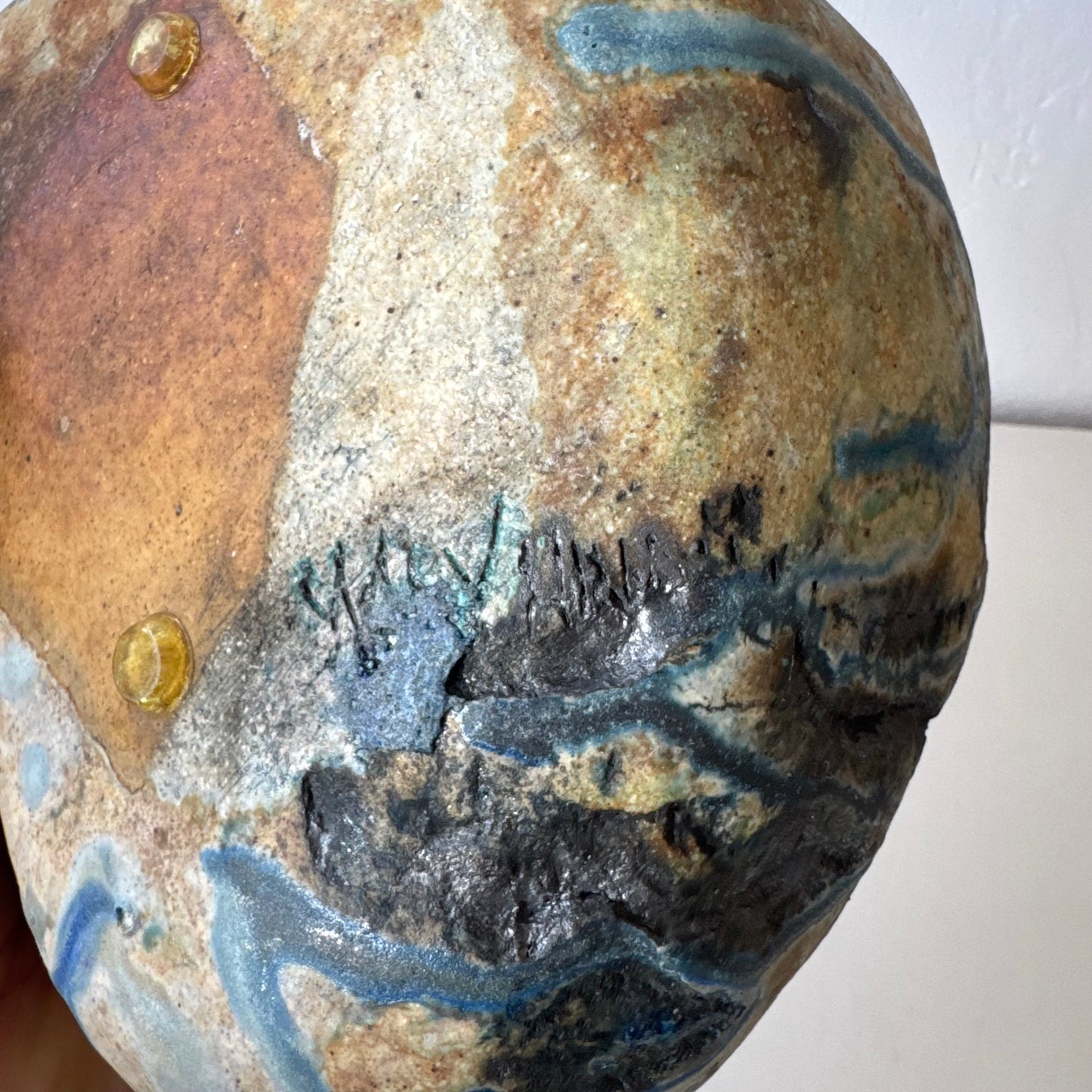 Mary Hindman Ceramic Stacked Rock Sculpture