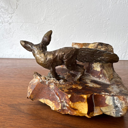 Susan Opie Figurative Fennec Fox Bronze Sculpture