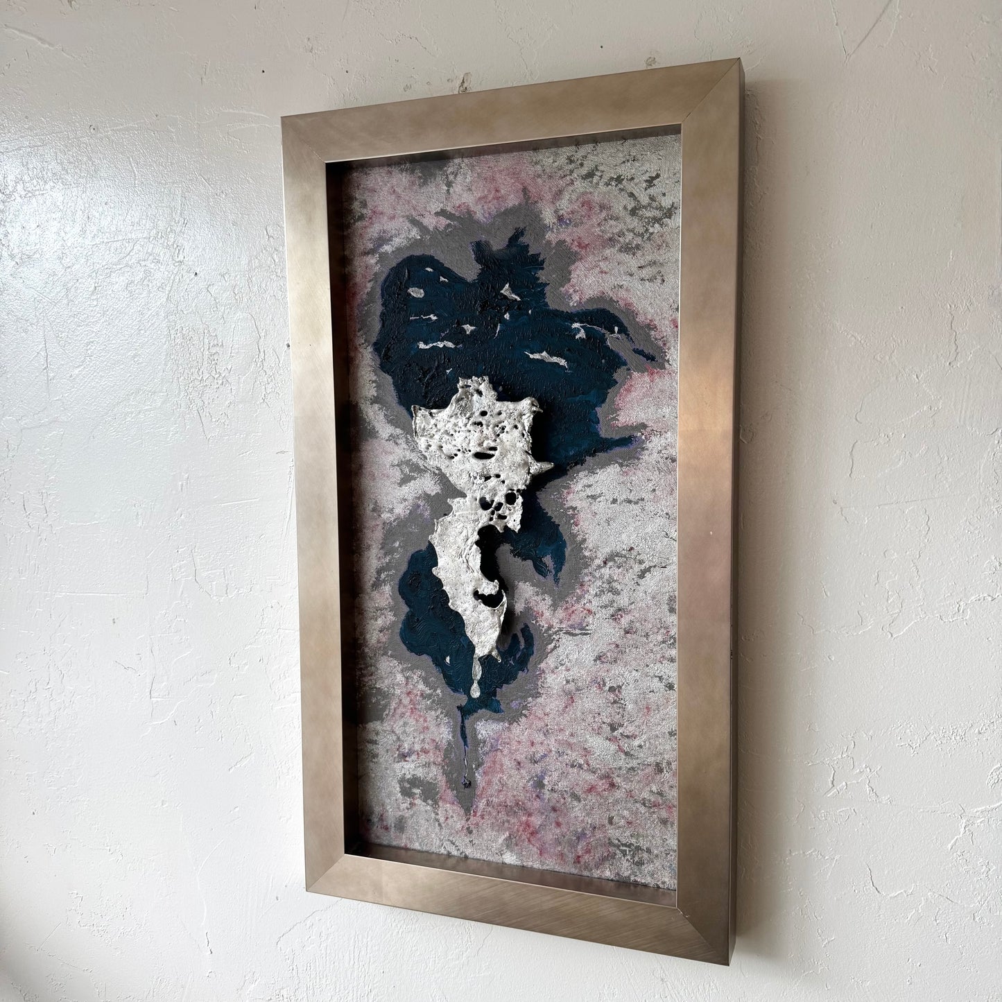 Vintage Oil + Aluminum Abstract Painting