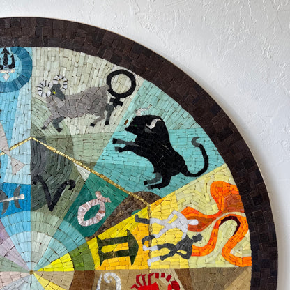 Astrological Signs Murano Glass Mosaic Wall Art, 1950’s
