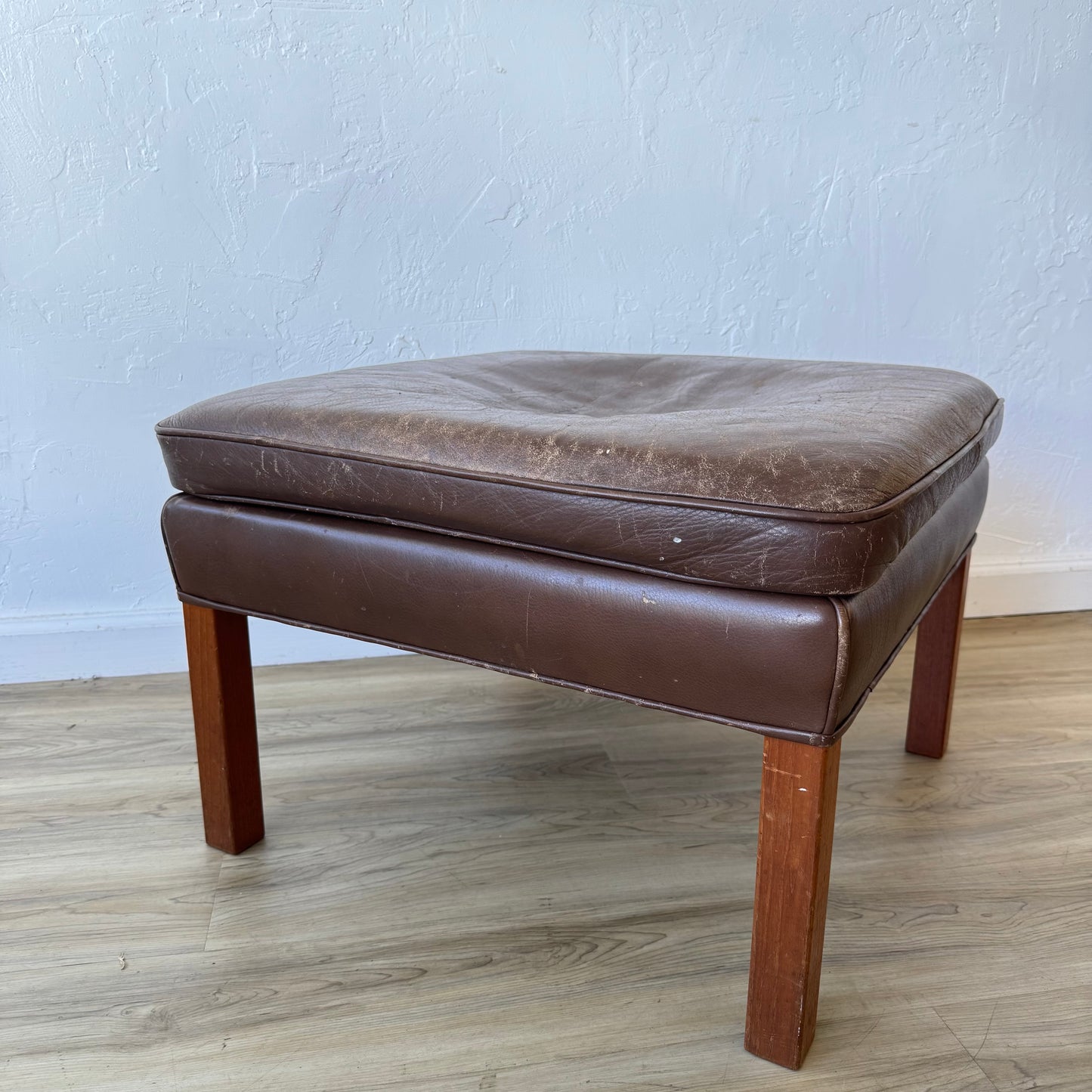 Borge Mogensen for Frederecia 2202 Leather Teak Ottoman
