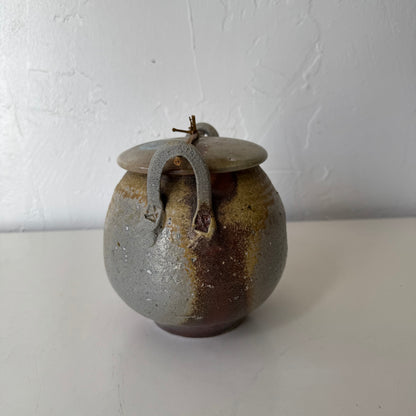 Hiroshi Ogawa Woodfired Lidded Pottery Vessel