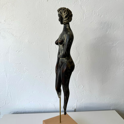 Primitive Folk Art Female Nude Sculpture, 1920’s