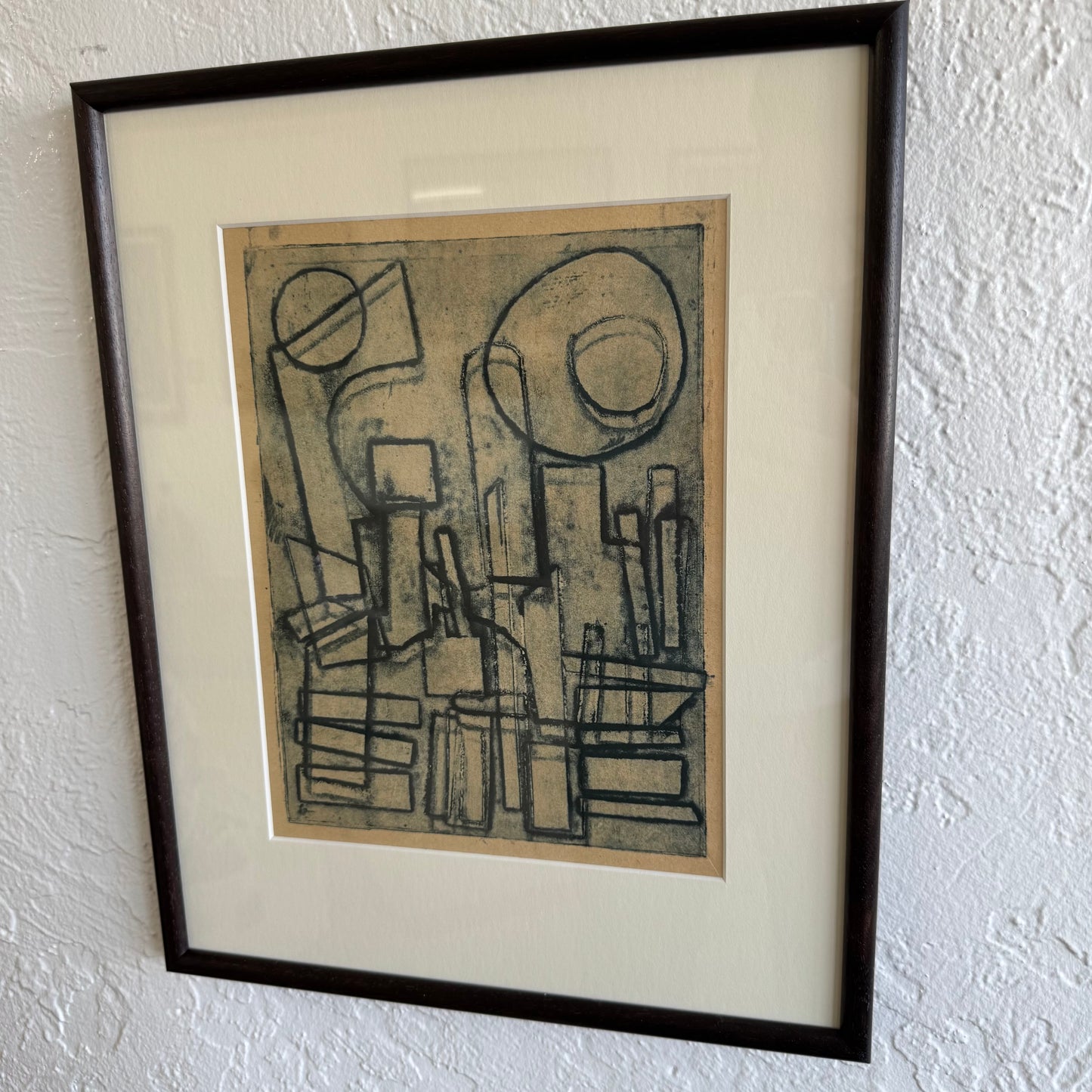 Abstract Cityscape Block Print