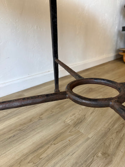 Handwrought Iron + Pink Marble Dining Table