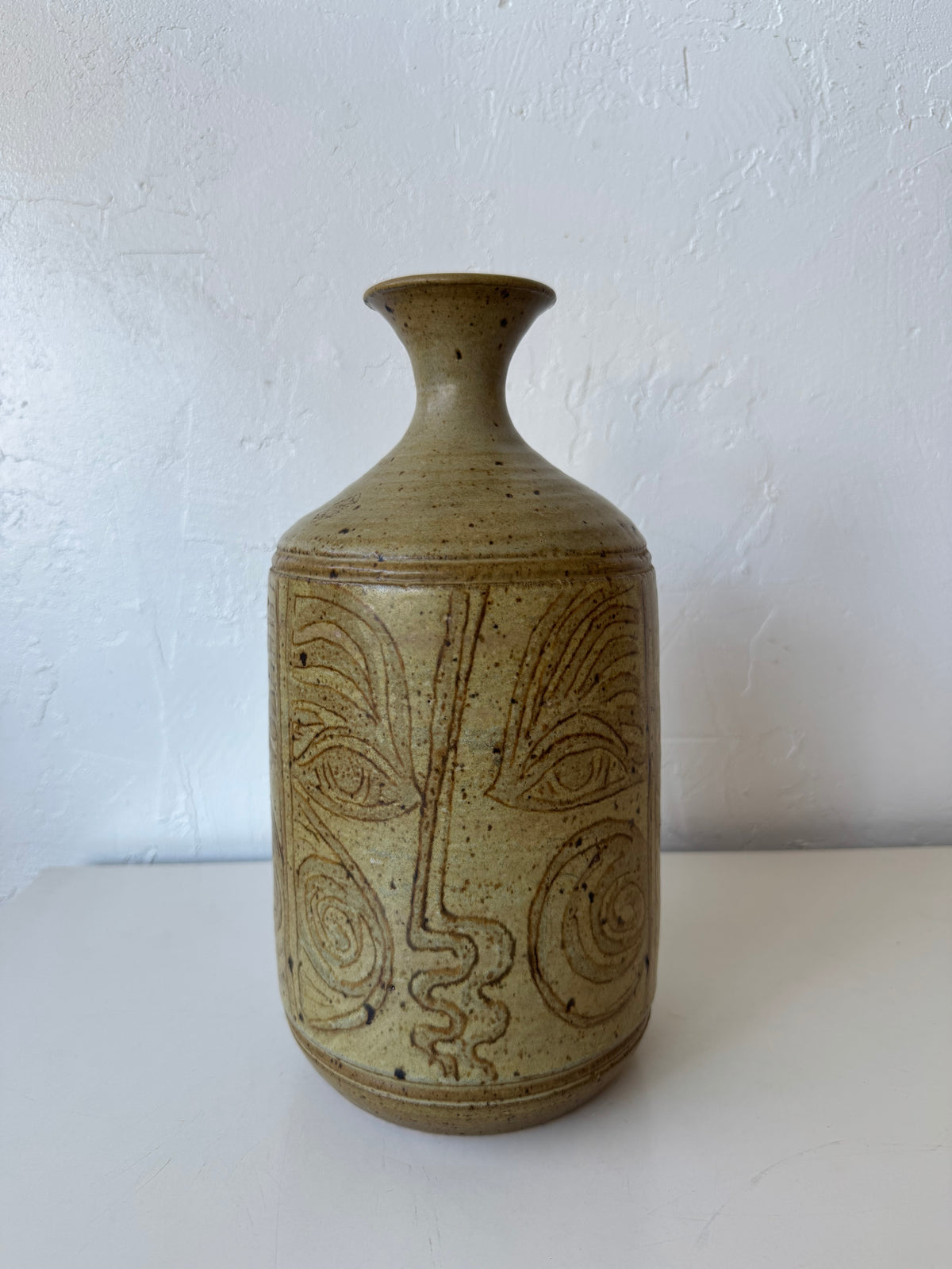 Frank Willett Studio Pottery Face Vase
