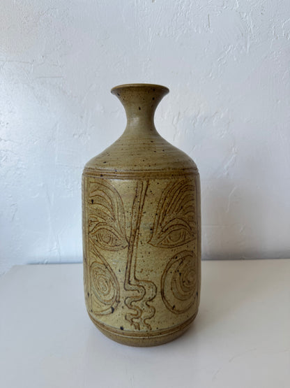 Frank Willett Studio Pottery Face Vase