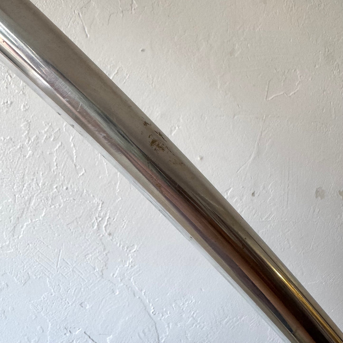 Goffredo Reggiani Brushed Aluminum + Travertine Italian Arc Floor Lamp